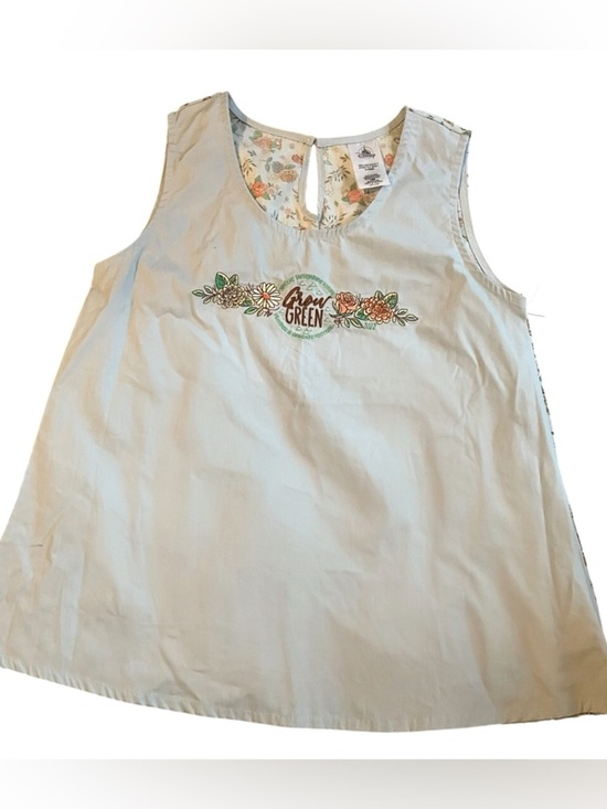 Disney Tops - Disney Shirt Womens Medium Blue Tank Top Flower And Garden Festival Grow